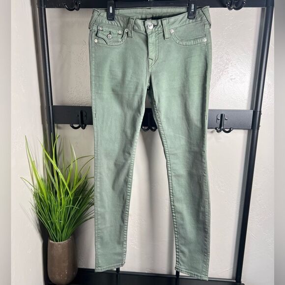 True Religion Skinny Jeans Sage Green Size 30 - Picture 7 of 16